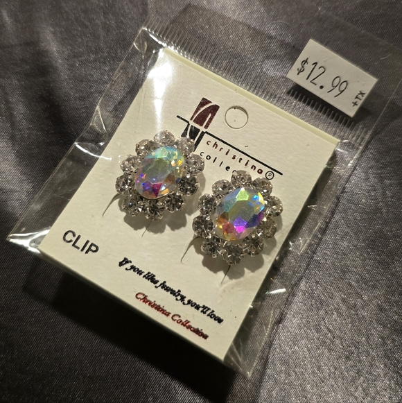 Christina Collection Jewelry - 5 for $ 25 Bundle deal - NWT Silver and Iridescent Gem Clip Earrings